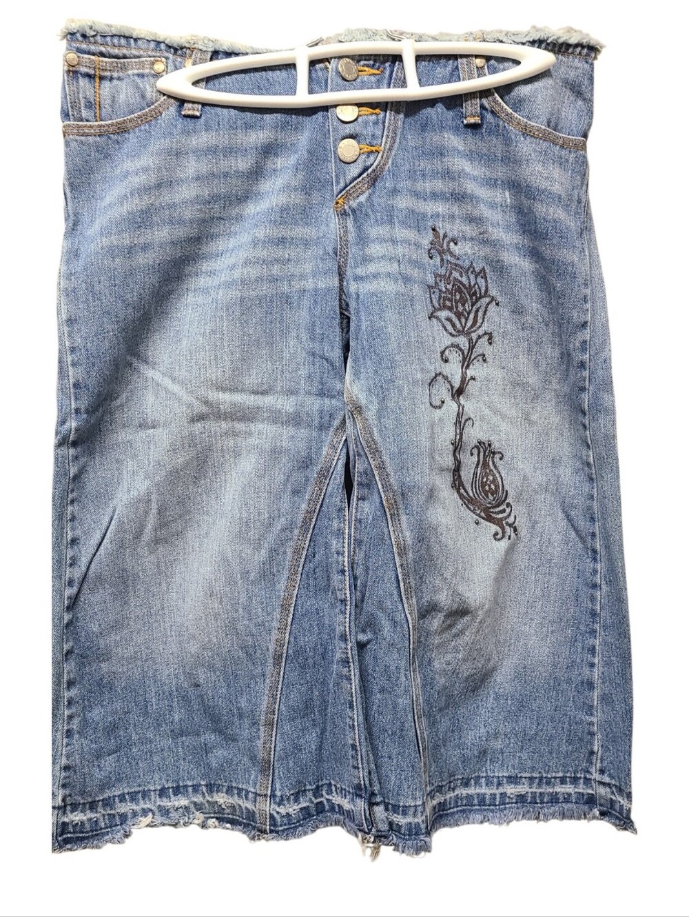 Venus Y2K Embroidered Denim Capri Jeans Women's Sz 6 Vintage